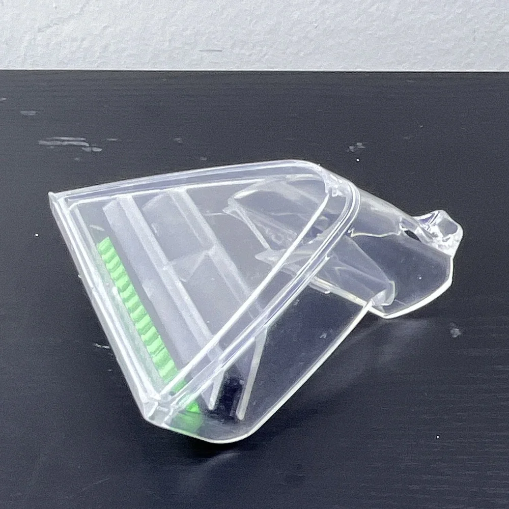 Clear Plastic Vacuum Nozzle Attachment w/ Green Brush Universal B-2-1